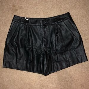 Club Monaco faux leather shorts